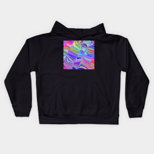 Swirling Rainbow Liquid Marble Abstract Kids Hoodie